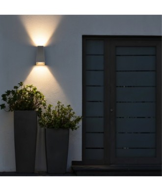 kelvo® FLUX KLV-101-0120 Φωτιστικό Τοίχου - Απλίκα LED 6W 750lm 30° AC 220-240V Αδιάβροχο IP65 Θερμό Λευκό 2700K - Bridgelux COB Chip & TÜV SÜD Driver - Γκρι Ανθρακί Ματ - Μ5 x Π8.5 x Υ17cm - 5 Χρόνια Εγγύηση